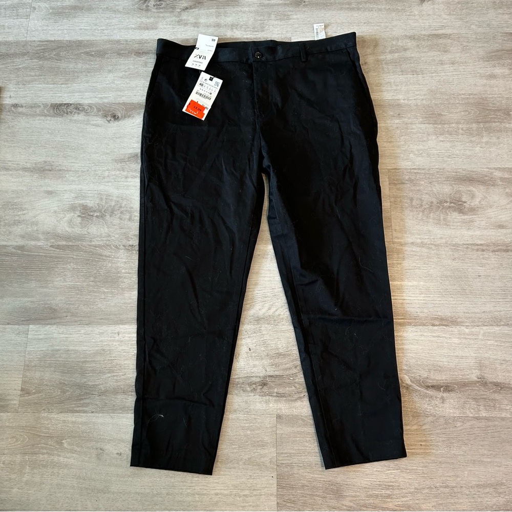 NWT Zara cropped for black slacks trousers pants in 36 U.S.